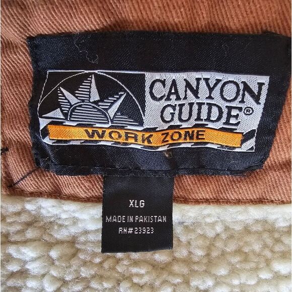 Canyon Guide Cotton Canvas Sherpa Lined Outdoor Workwear Barn Vest Sz XL - Picture 4 of 13
